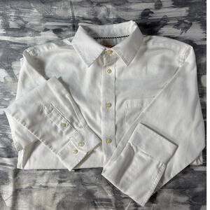 Cat & Jack White Long Sleeve Pocket Button Up Shirt Boys Large 12 / 14